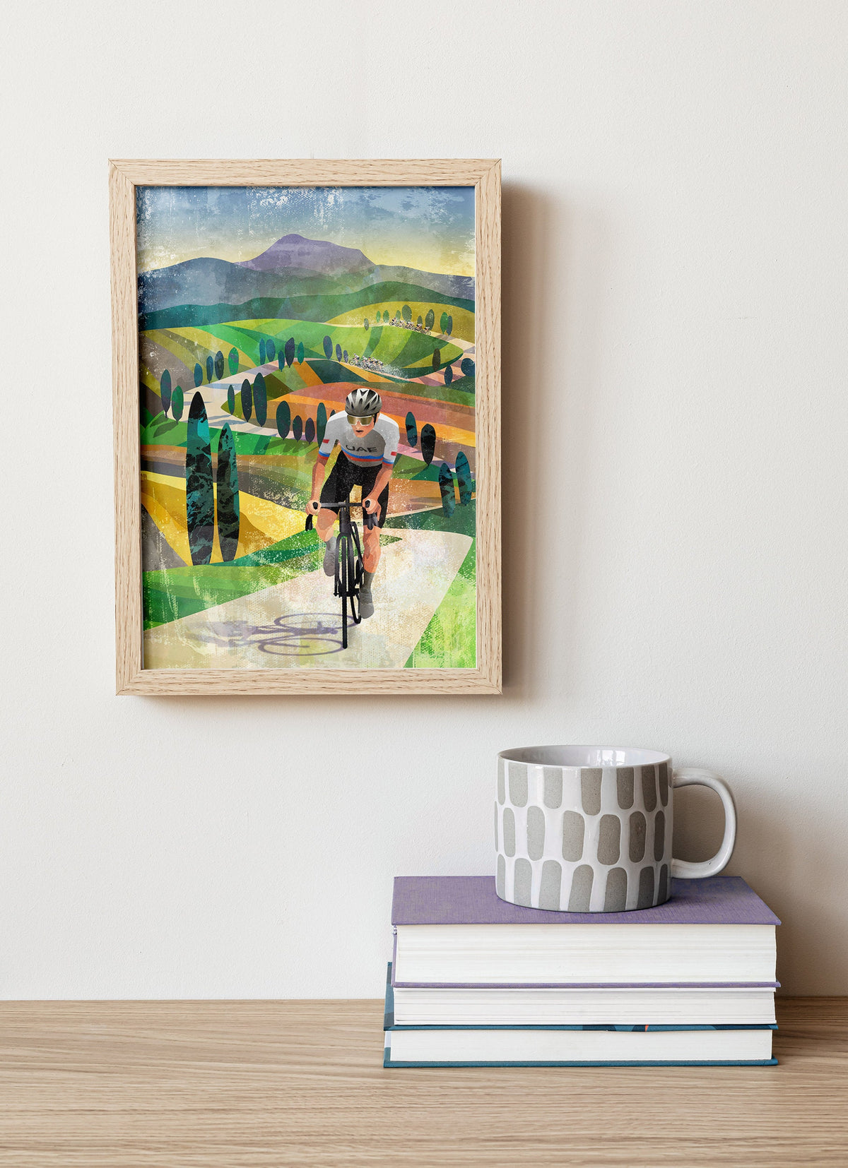 Tadej Pogačar Strade Bianche Cycling Art Print | Cyclist Wall Art