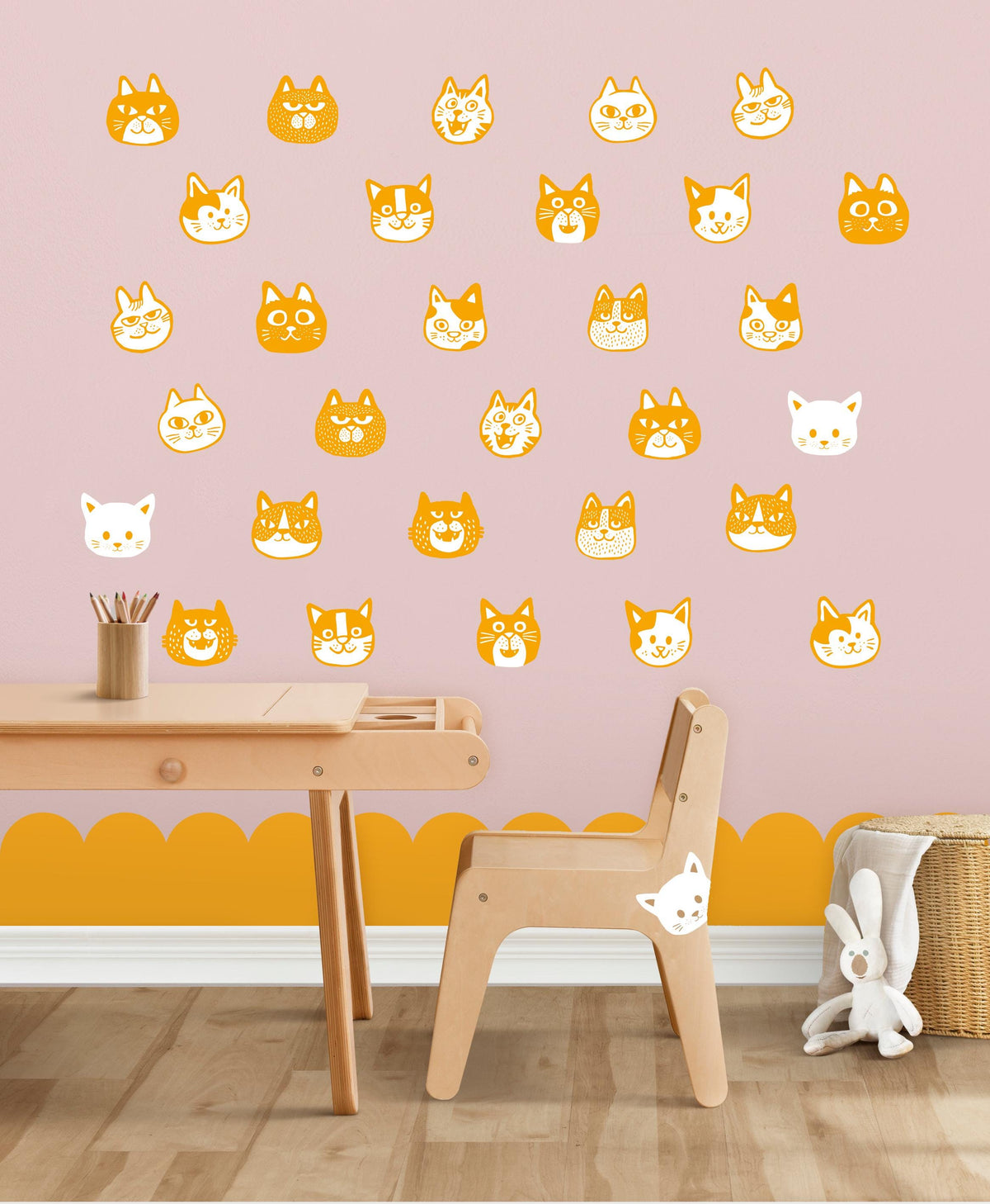 Playful Cat Wall Decals | Set of 15 Removable Stickers