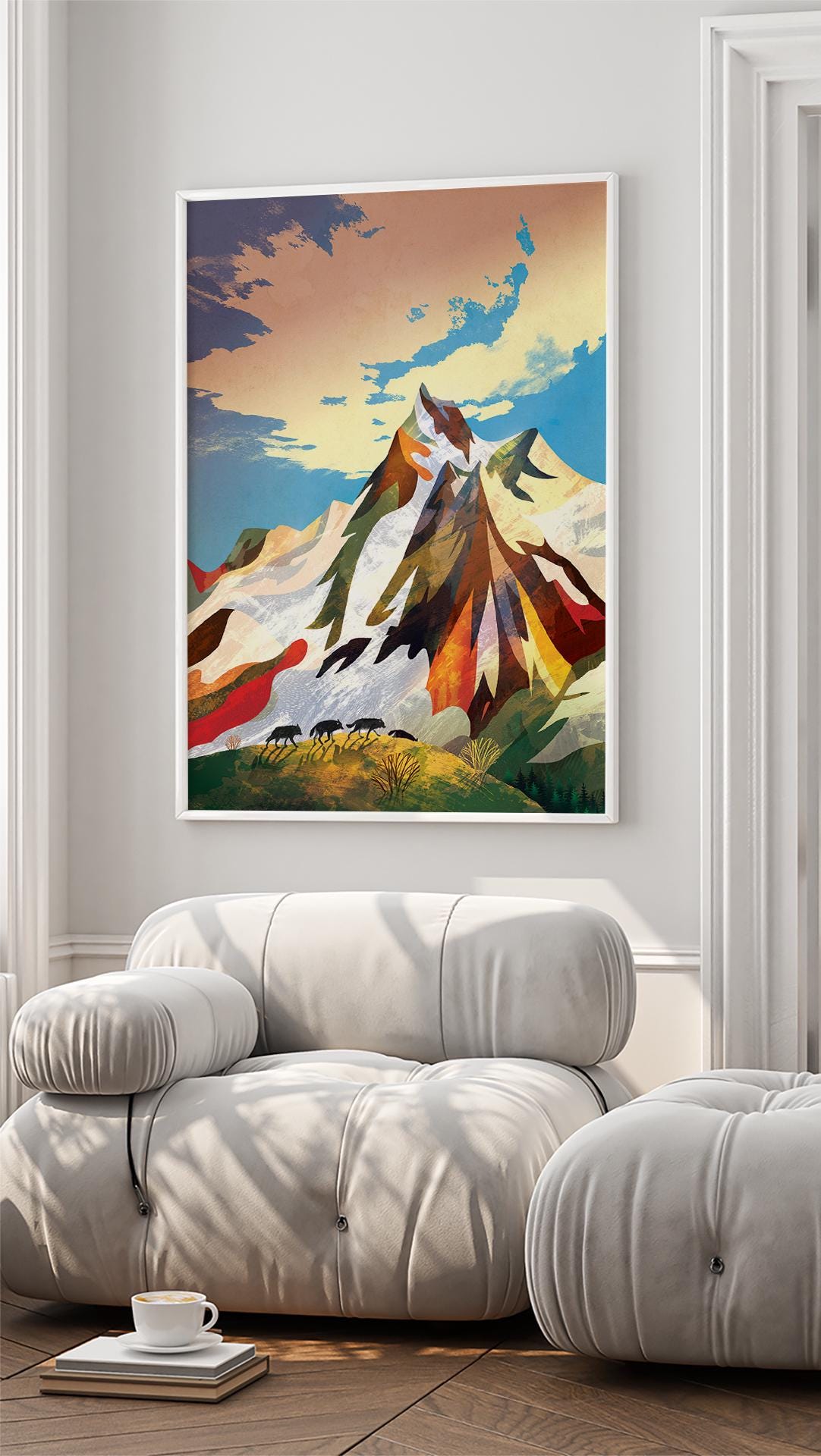Wolf Pack Art Print | Wolves in the Mountains Wildlife Wall Art