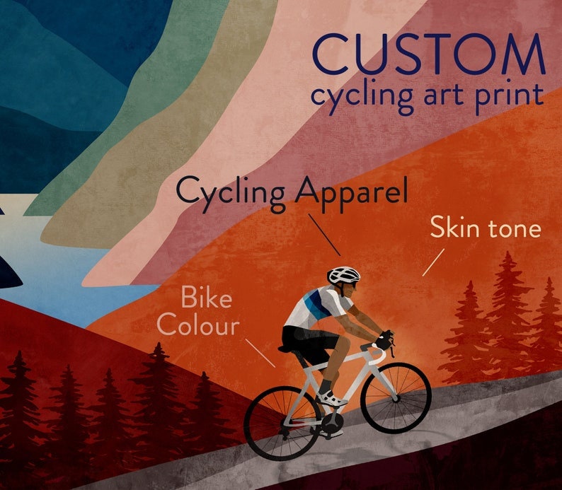 Personalized Cycling Art Prints Set of 3 | Custom Bicycle Wall Art