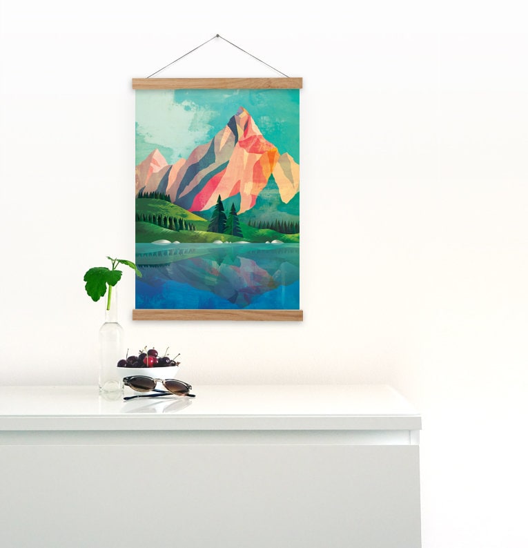 Alpine Lake Art Print | Mountain Landscape Wall Art
