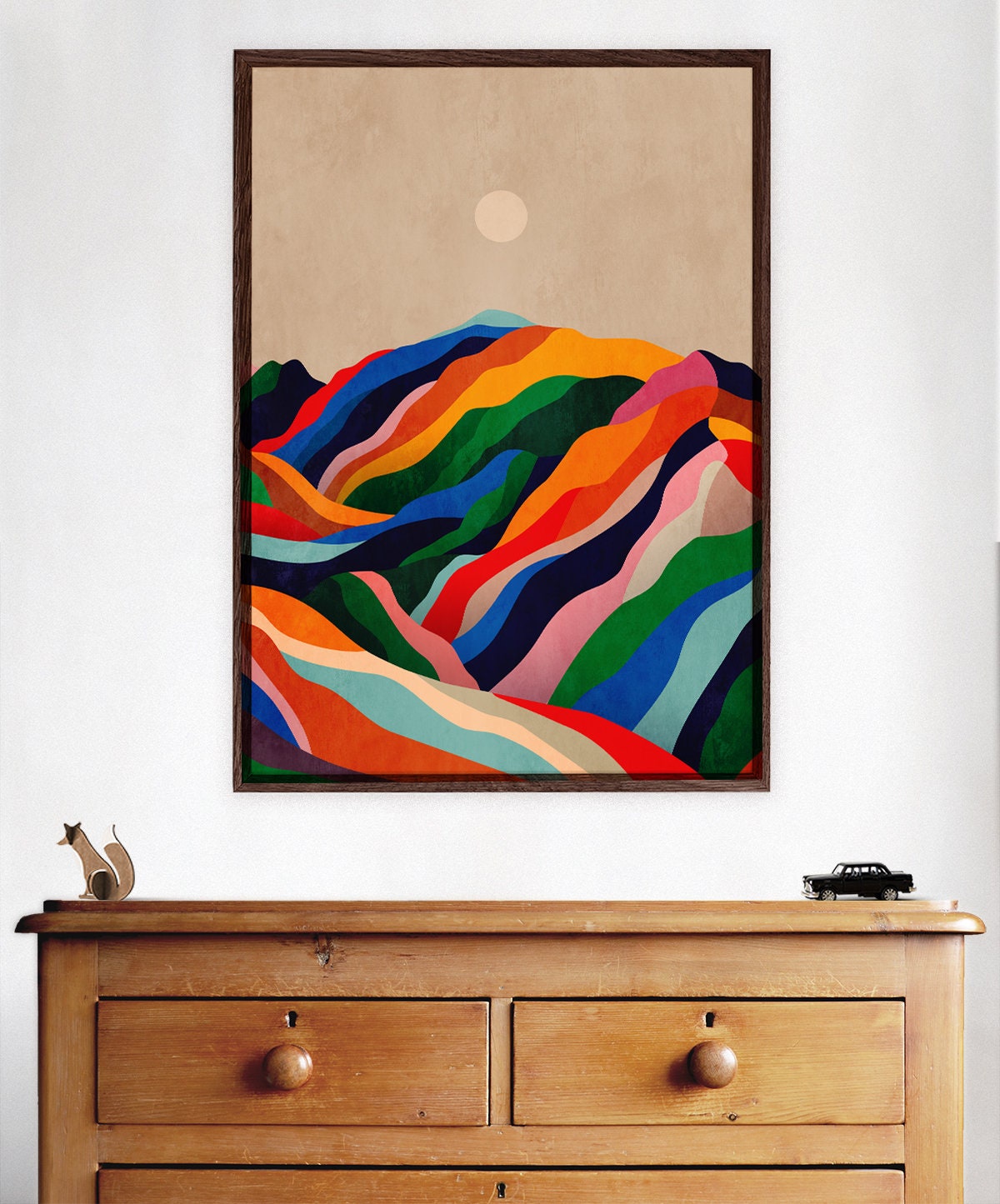 Colorful Mountain Landscape Art Print | Vivid Colours Wall Art