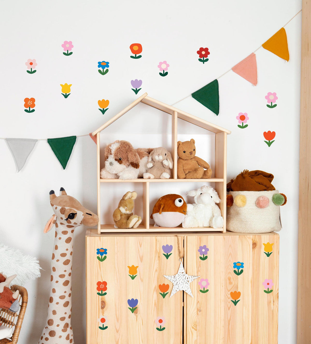 Flowers Wall Decal | Colorful Removable Self-Adhesive Wall Sticker