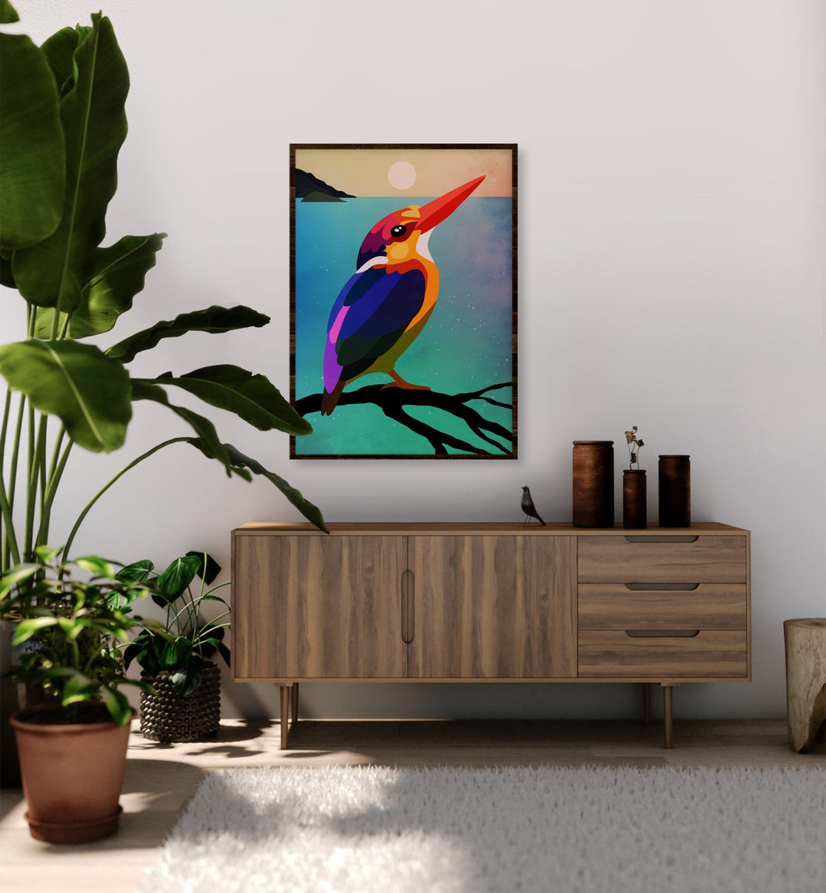 Kingfisher Art Print | Illustrated Bird Wall Art