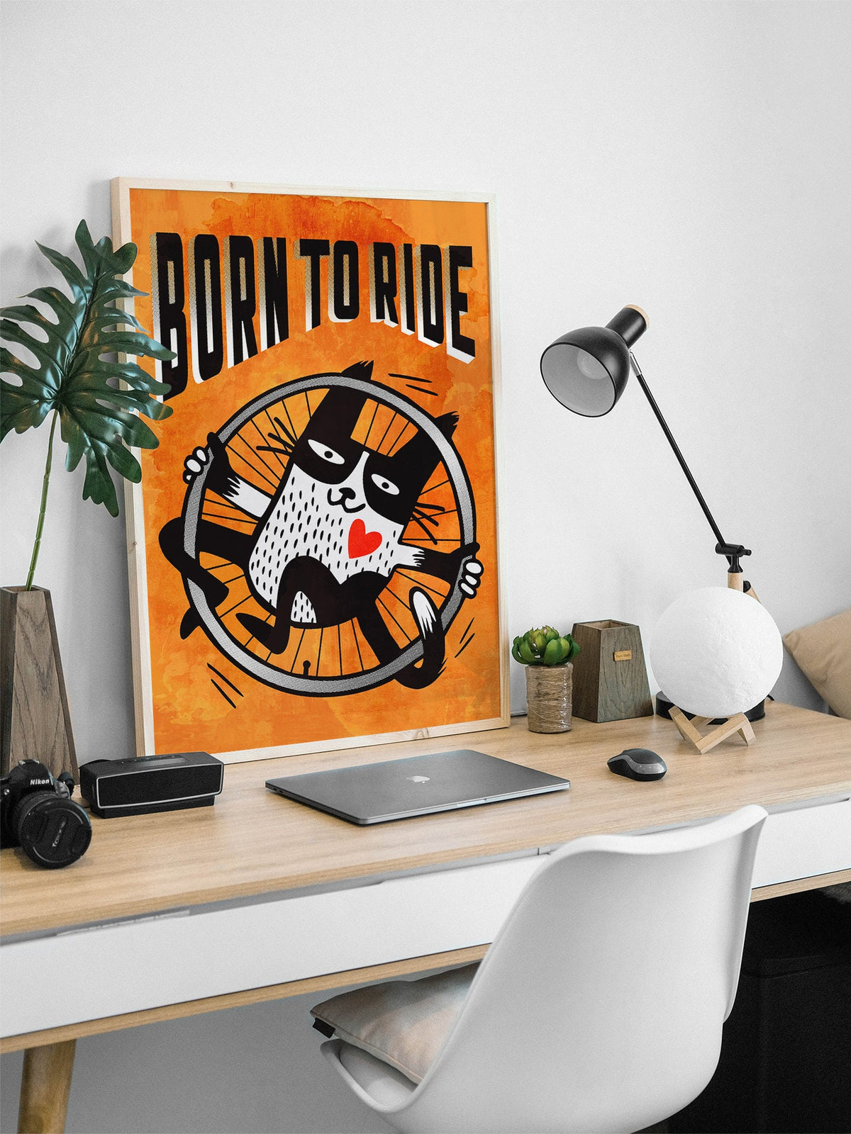 Born to Ride Cycling Art Print | Bicycle Illustration Wall Art
