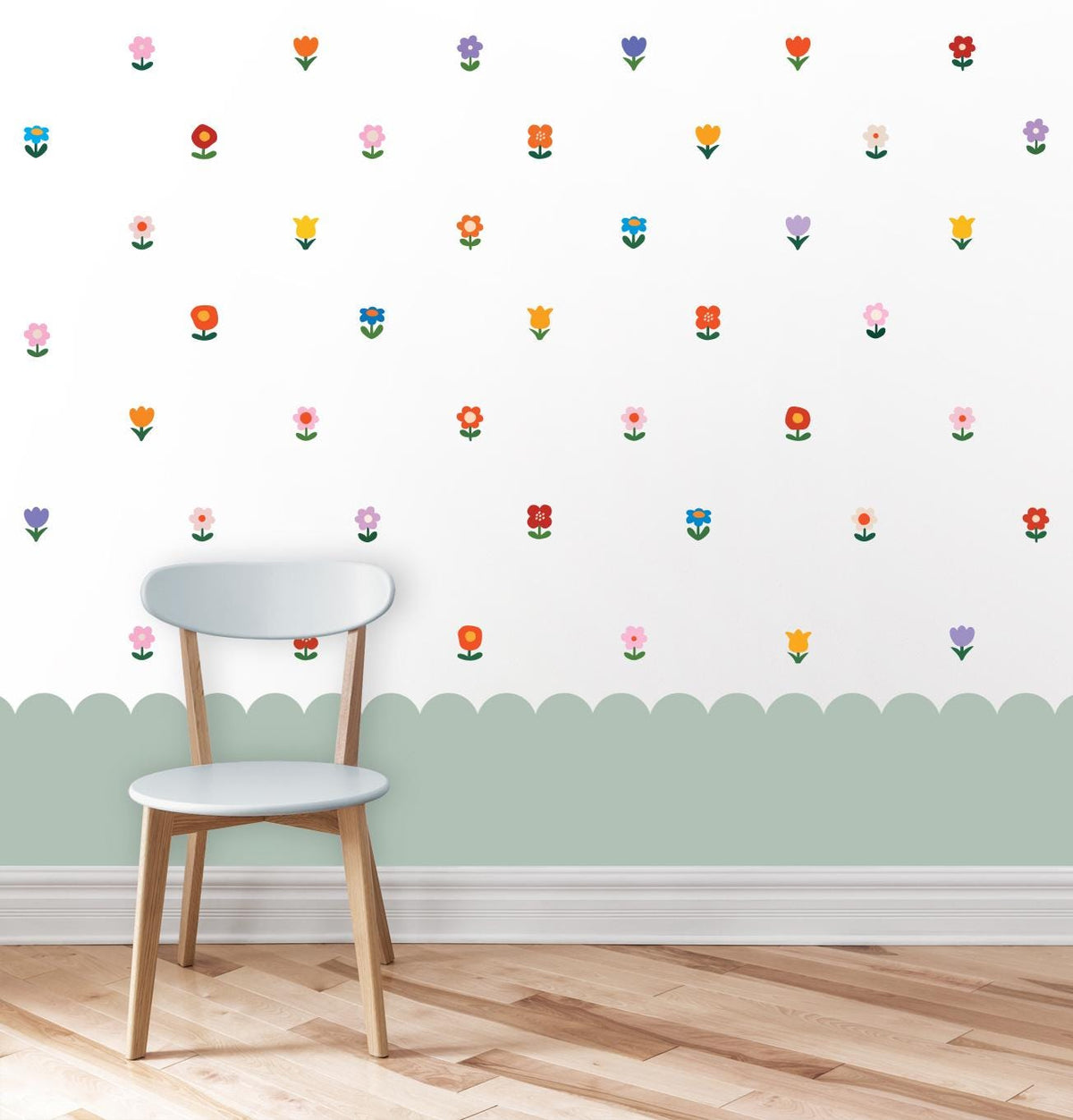 Flowers Wall Decal | Colorful Removable Self-Adhesive Wall Sticker