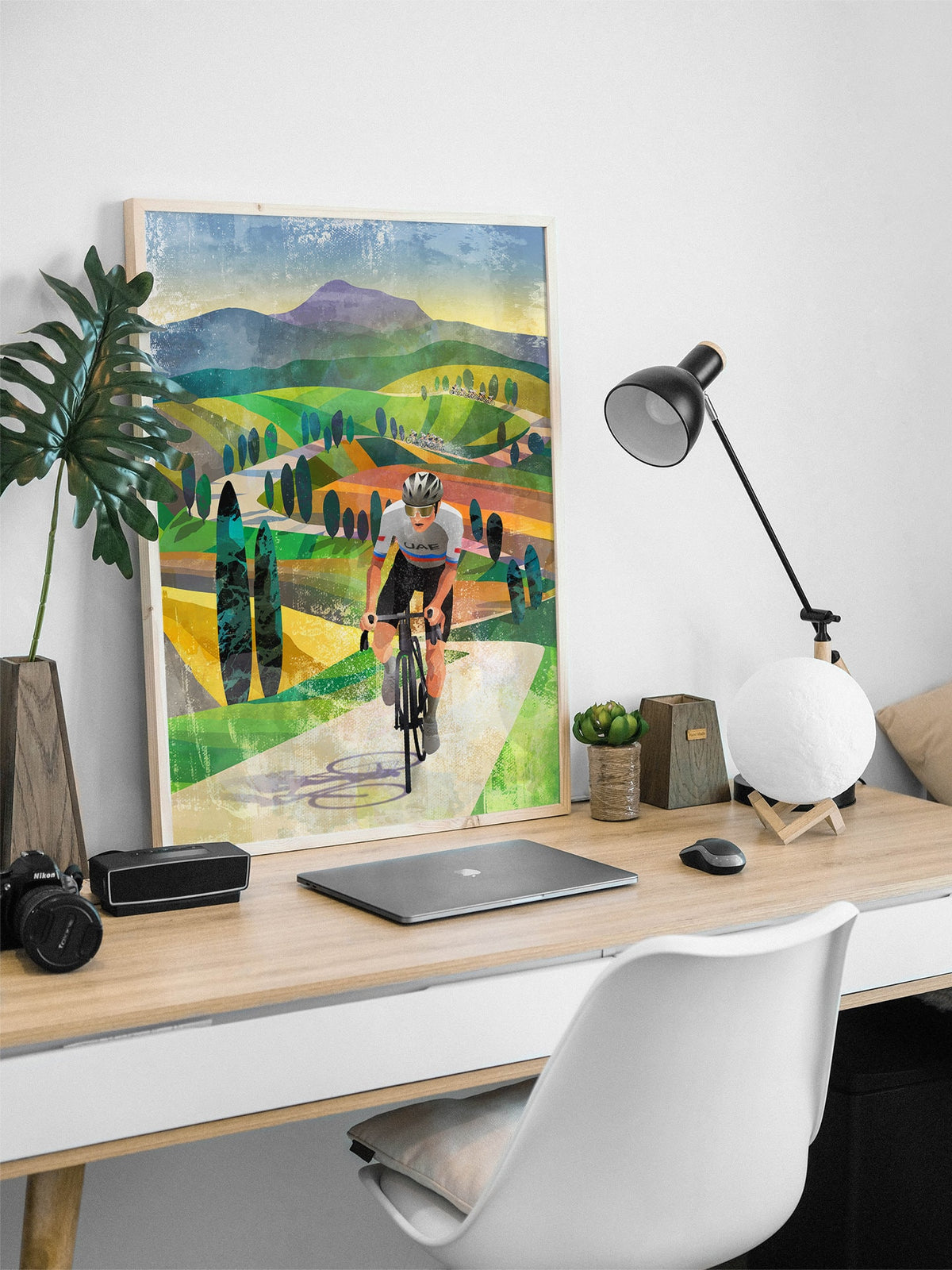 Tadej Pogačar Strade Bianche Cycling Art Print | Cyclist Wall Art