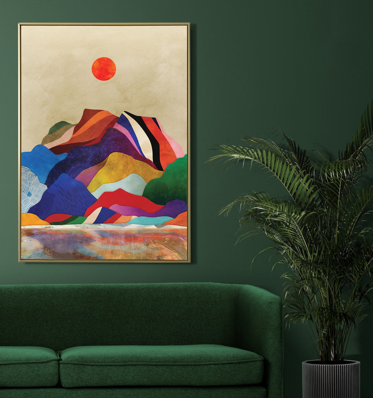 Mountain Lake Art Print | Colorful Landscape Wall Art