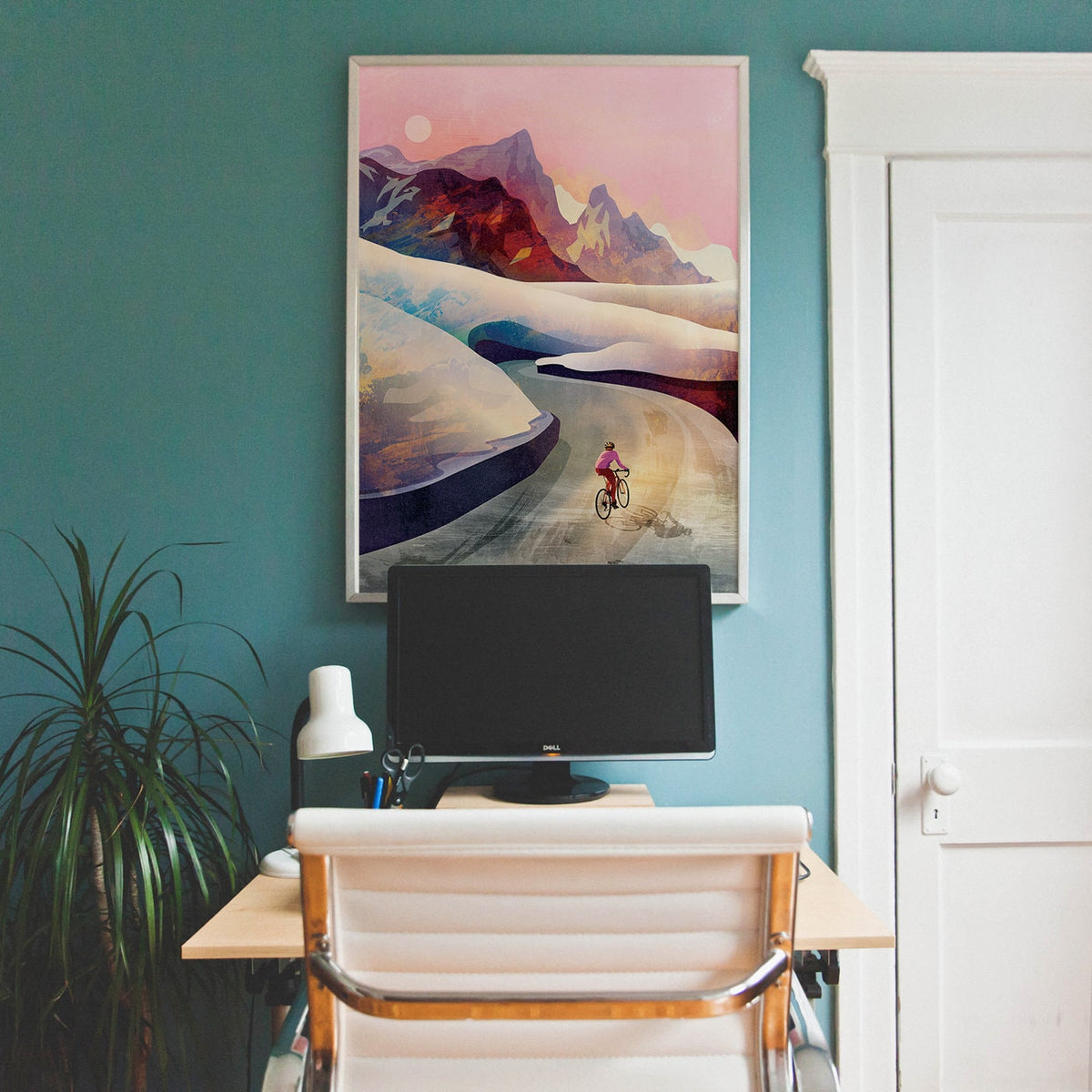Mountain Cycling Art Print | Cyclist Climb Wall Art Gift