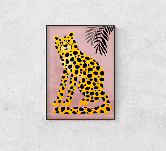 Cheetah Art Print | Wild Cat Illustration Wall Art