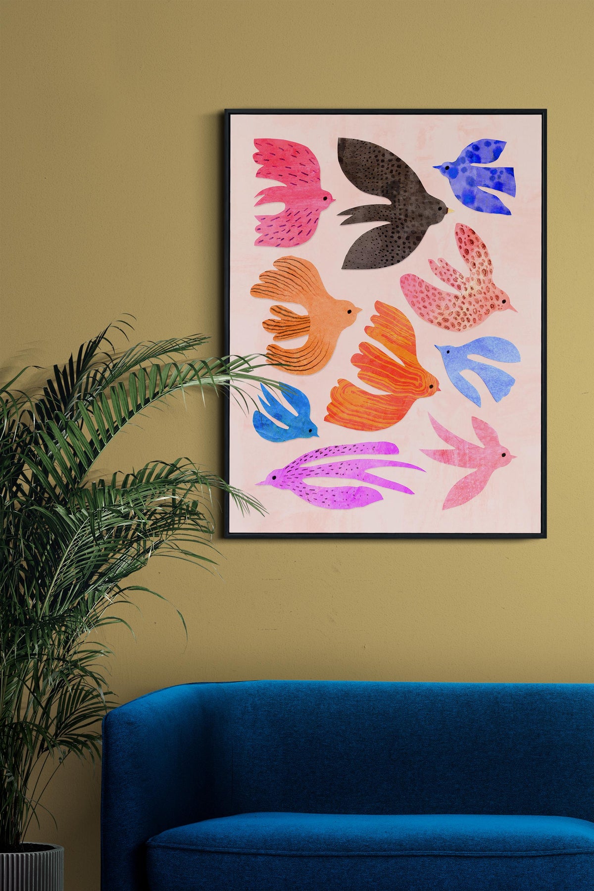 Colorful World of Birds | Mixed Media Fine Art Print