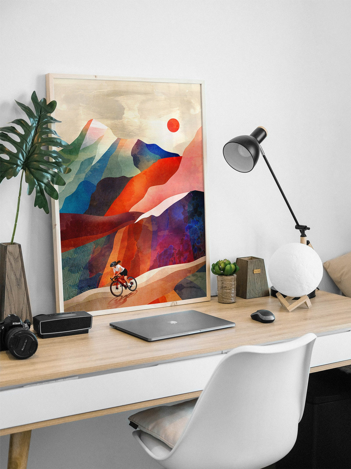 Woman Cyclist Art Print | Gravel Descender Wall Art