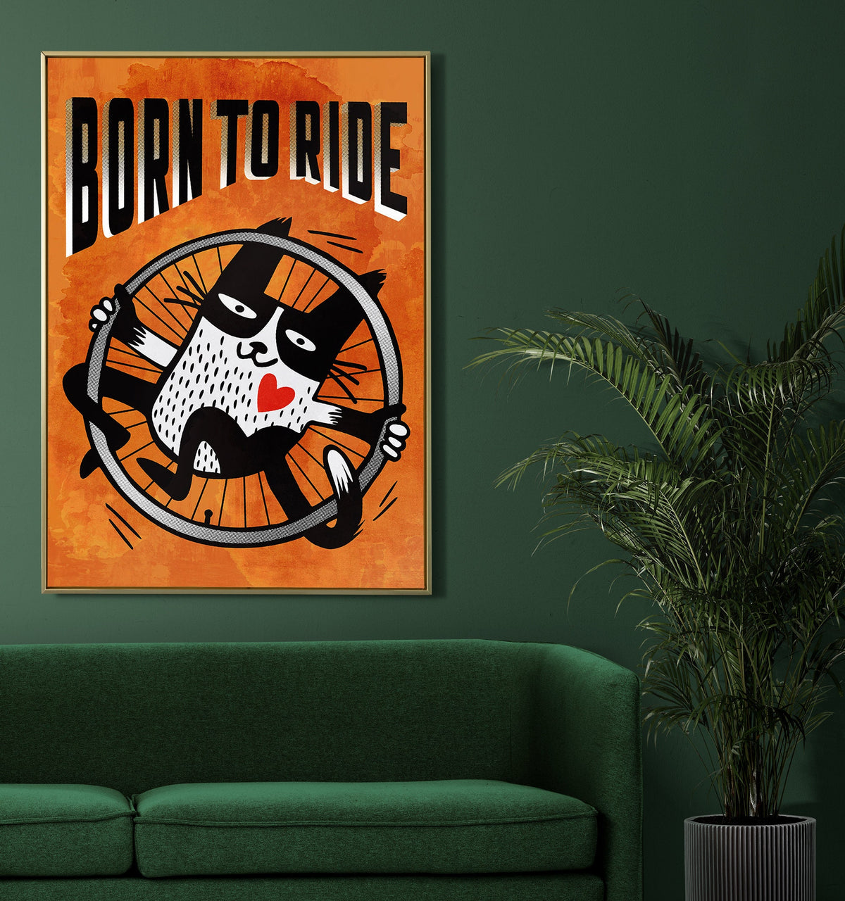 Born to Ride Cycling Art Print | Bicycle Illustration Wall Art