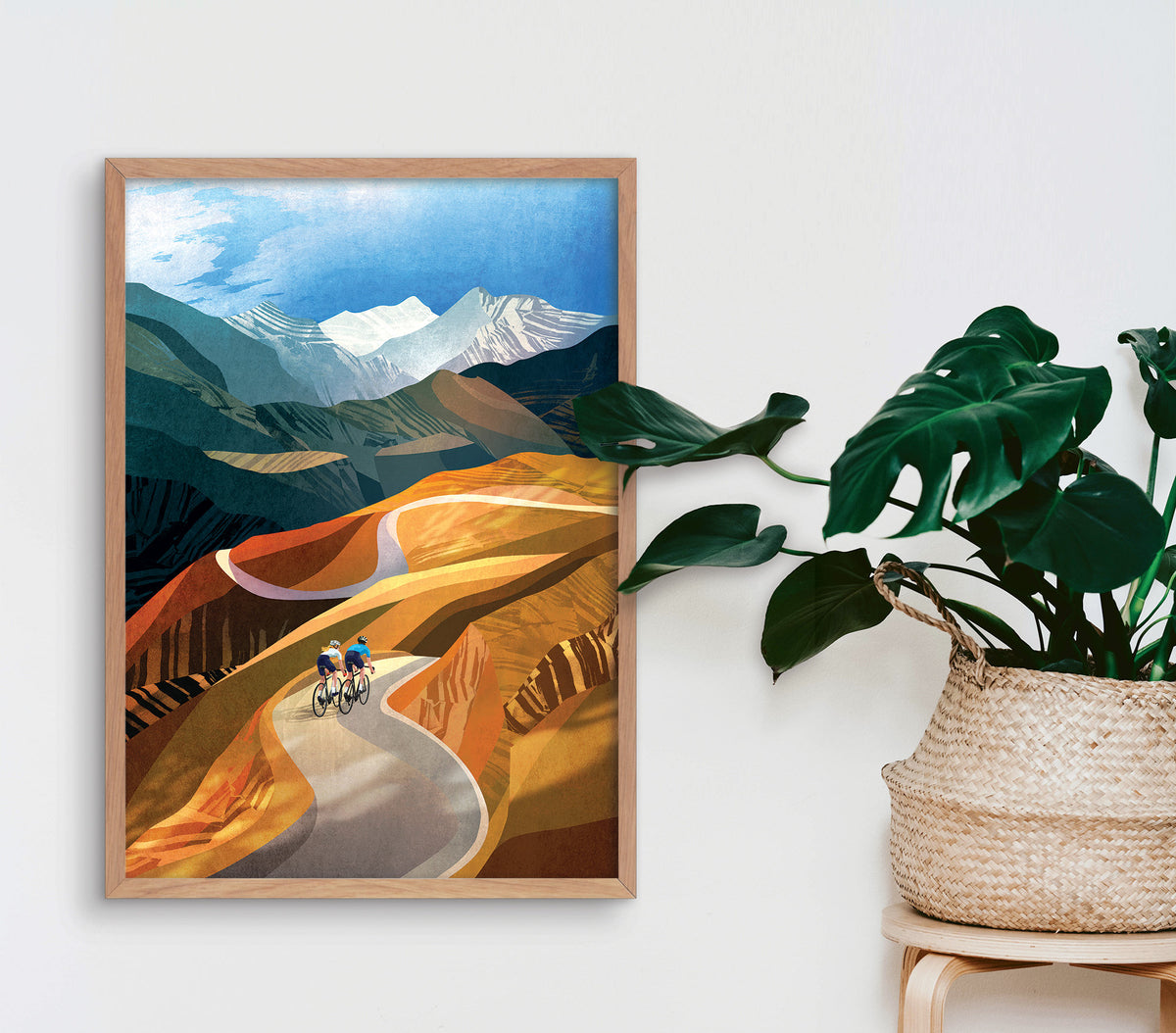 Mountain Cycling Art Print | Gravel Road Bicycle Wall Art