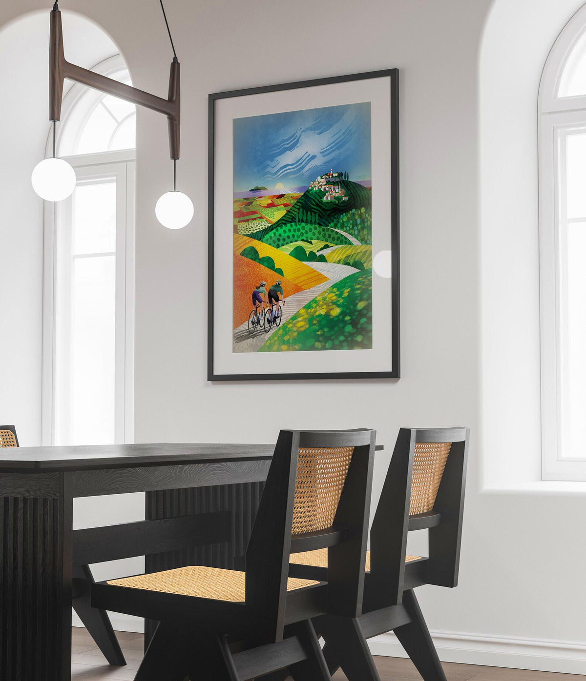 Cycling Couple Art Print | Bicycle Ride Cycling Wall Art