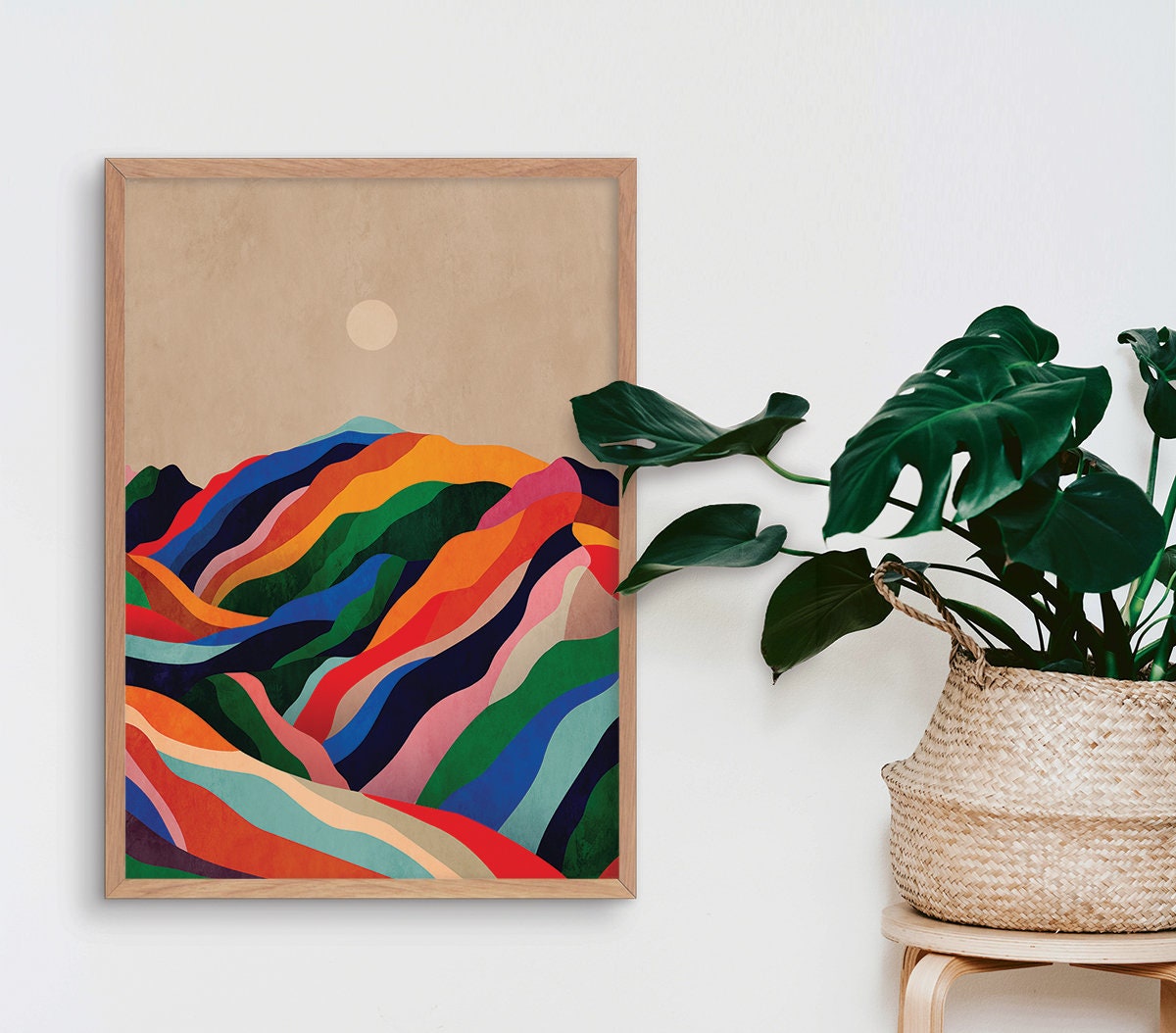 Colorful Mountain Landscape Art Print | Vivid Colours Wall Art