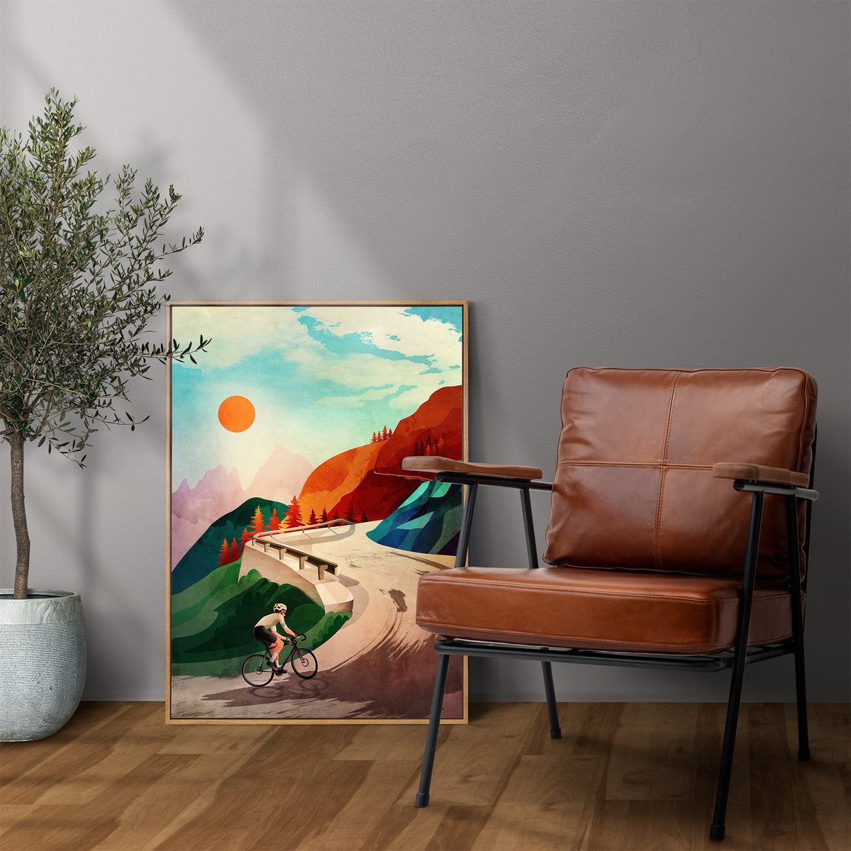 Cycling Art Print | Mountain Ascent Bicycle Wall Art