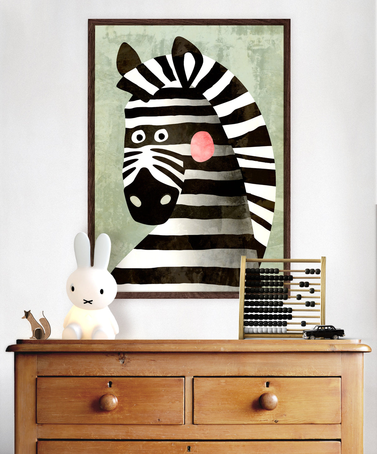 Zebra Art Print | Kids Room Nursery Illustration Wall Art