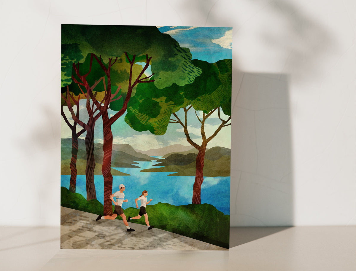 Personalized Trail Running Art Print | Custom Runner Gift Wall Art