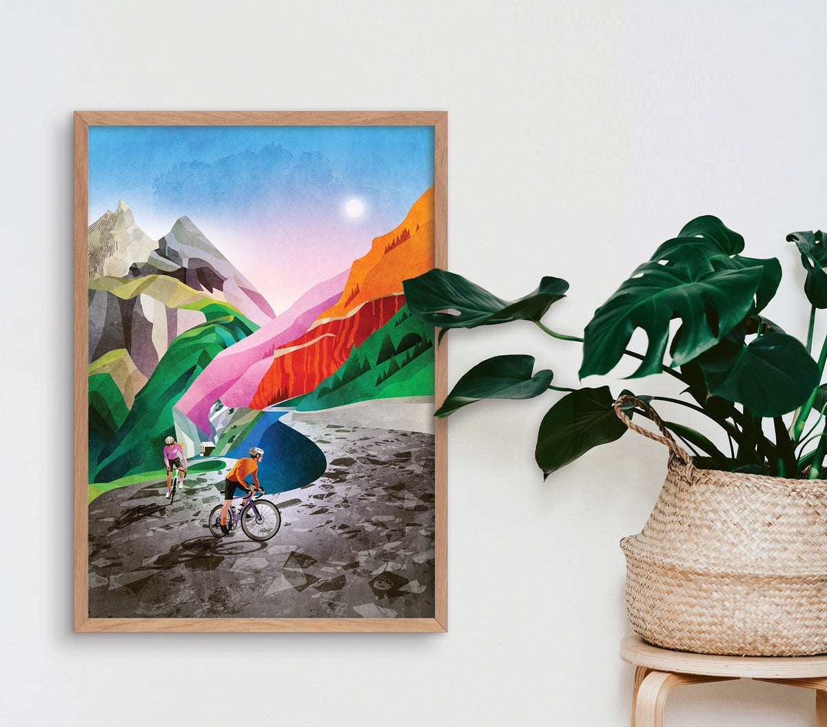 Alpine Switchback Cycling Art Print | Mountain Landscape