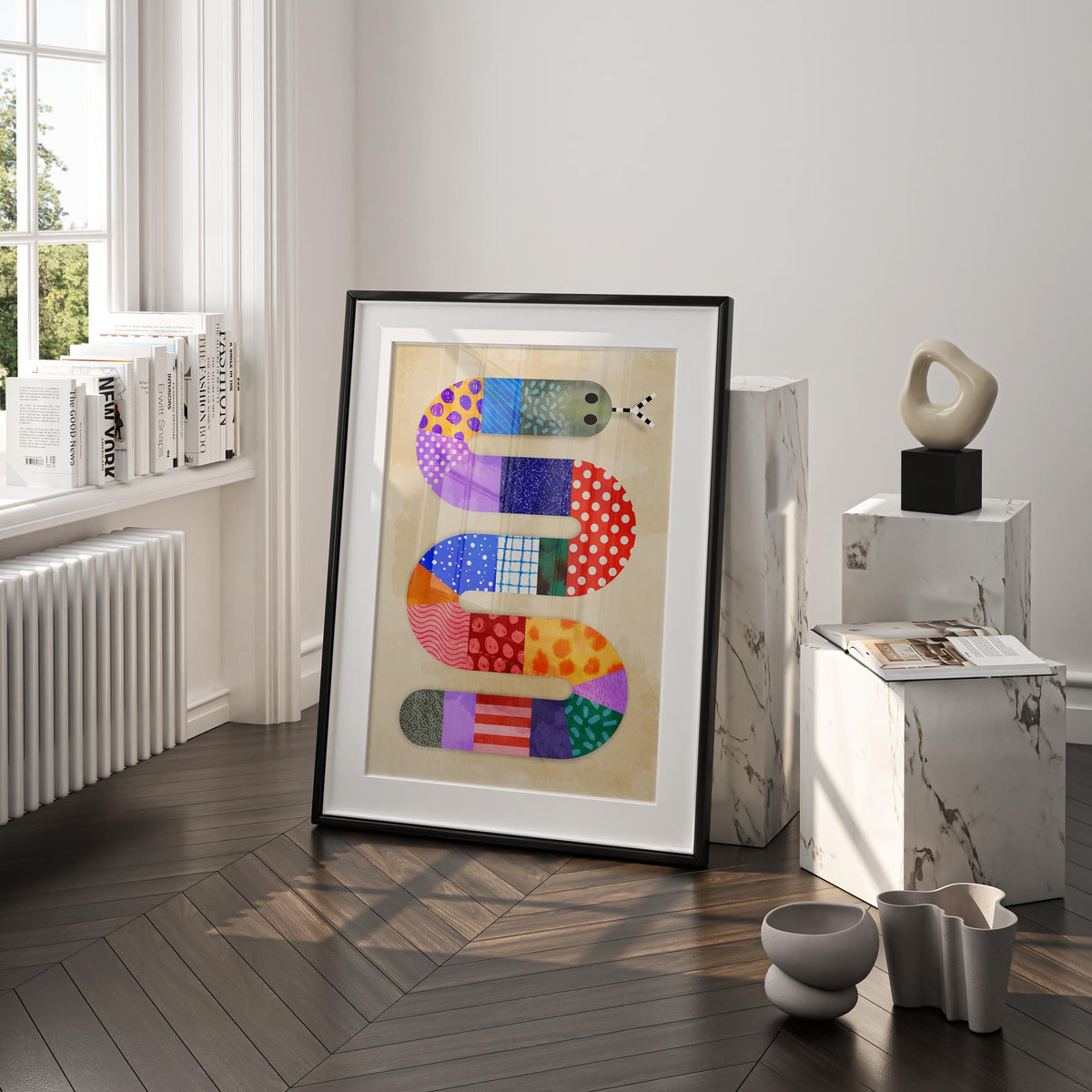 Snake Art Print | Colorful Kids Room Illustration Wall Art