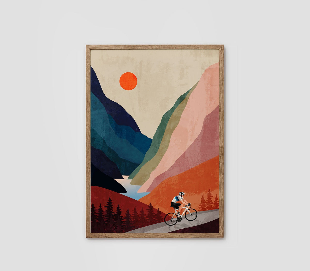Cycling Home | Mountain Cycling Art Print.