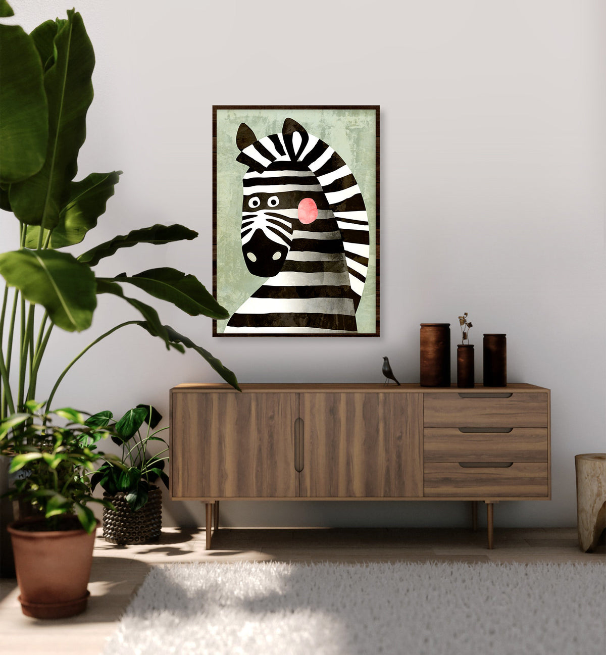Zebra Art Print | Kids Room Nursery Illustration Wall Art