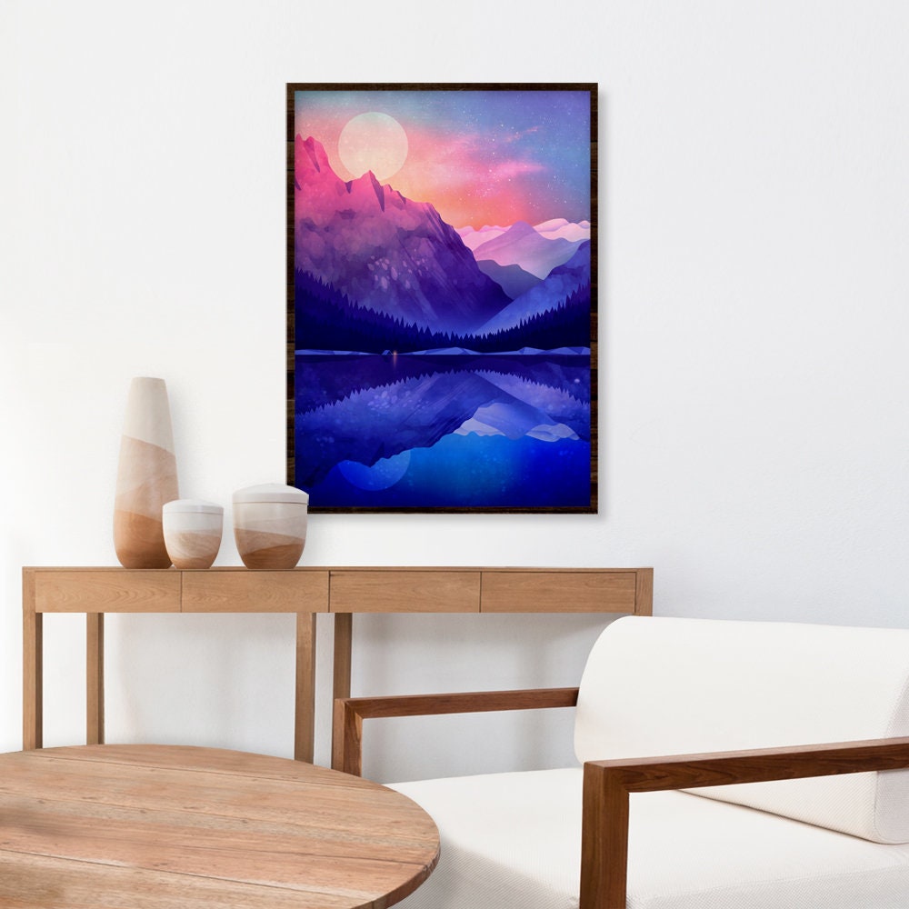 Camping by the Lake | Landscape Art Print