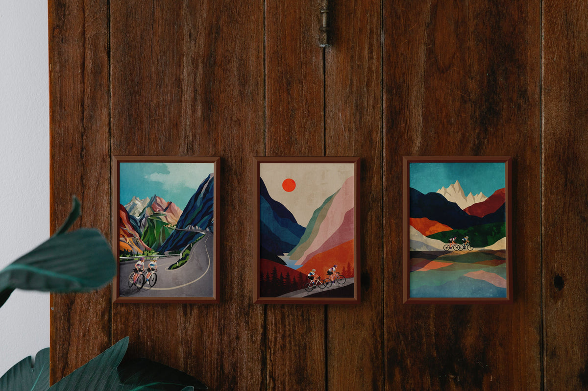 Women Cyclists Art Print Set | Three Cycling Illustrations