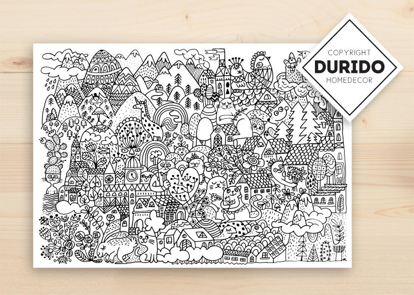 Coloring Pages Set of 2 | Giant A2 Colouring Sheets for Kids