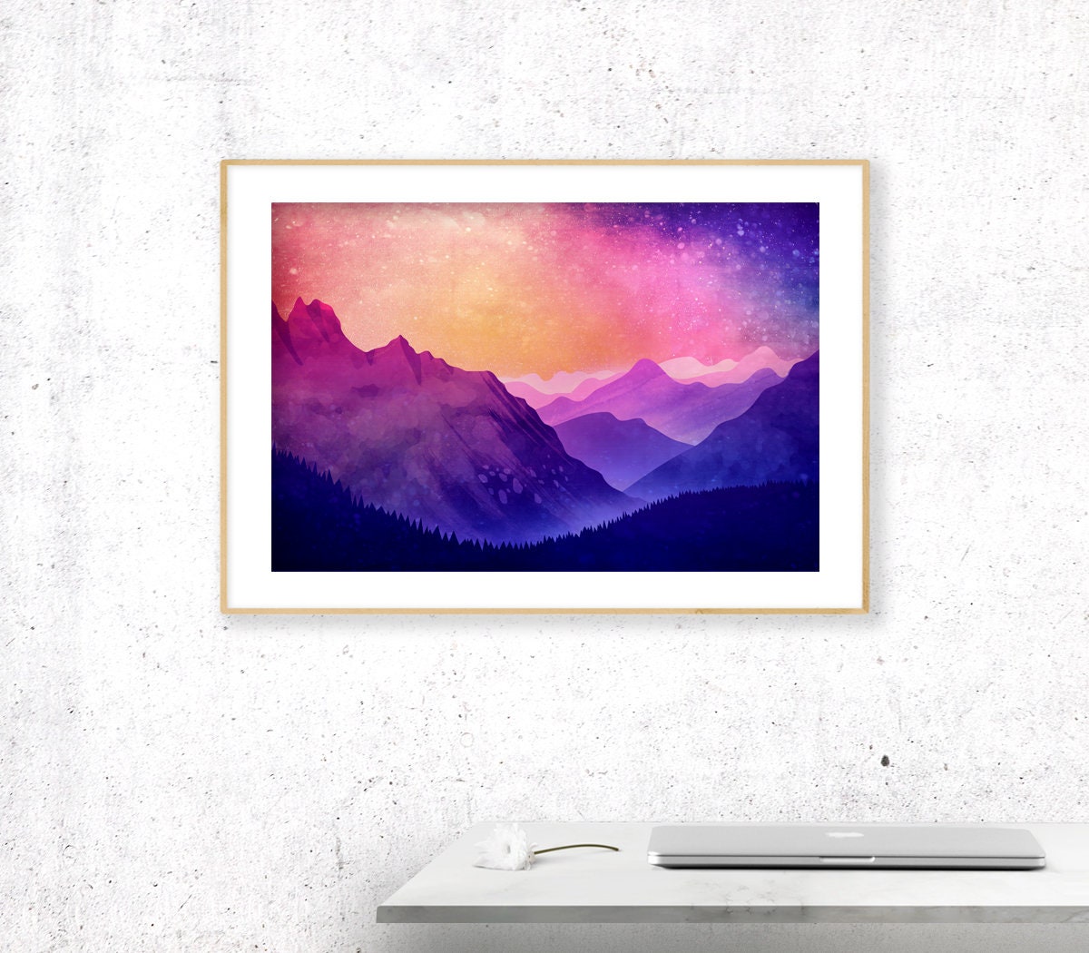 Mountain Landscape Art Print | Illustrated Wall Art
