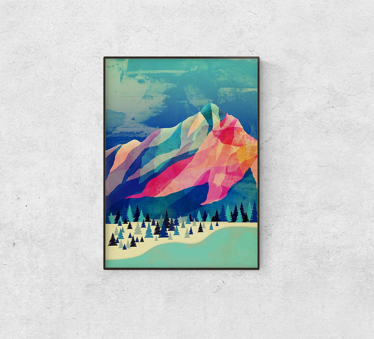 Winter Mountain Art Print | Snowy Landscape Wall Art