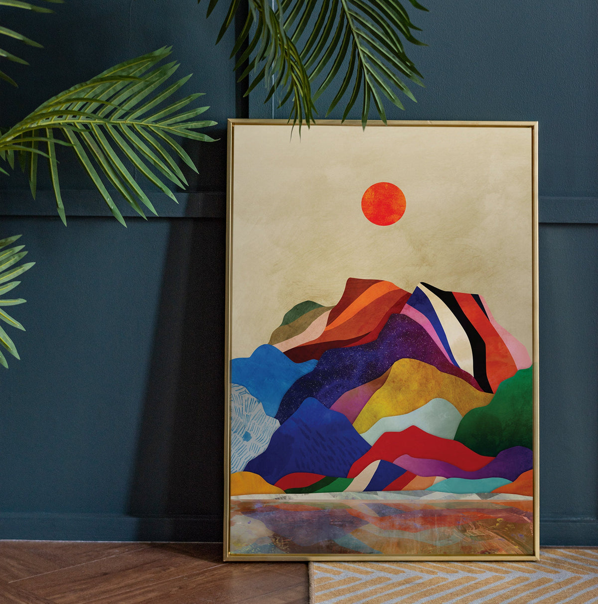 Mountain Lake Art Print | Colorful Landscape Wall Art