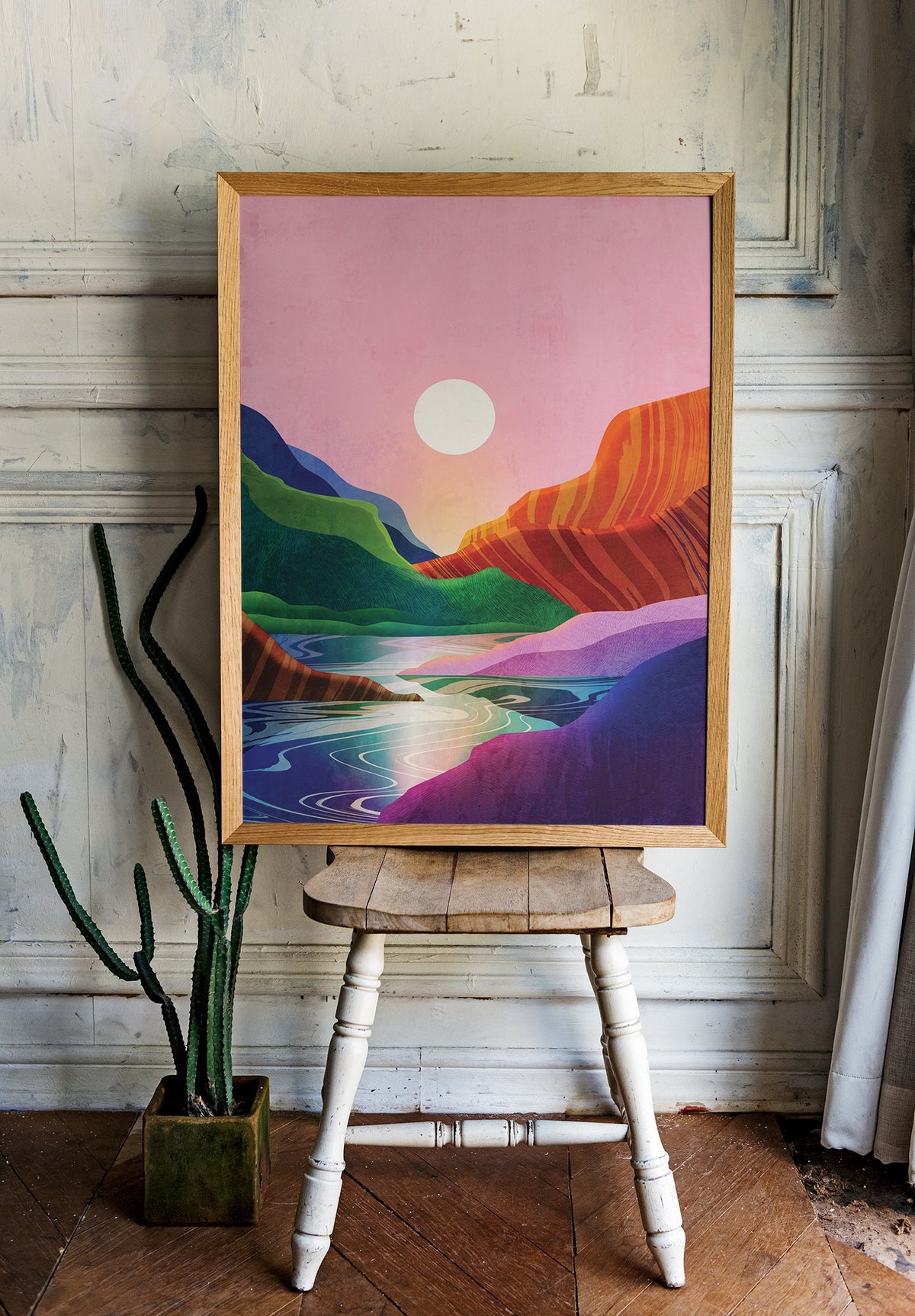 Peaceful Landscape Art Print | Illustrated Wall Art