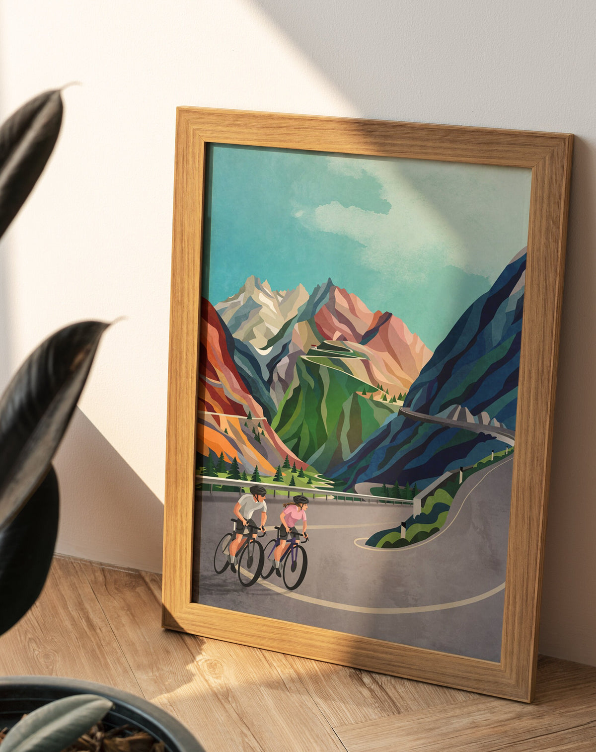 Personalized Cycling Art Print | Custom Riders Illustration