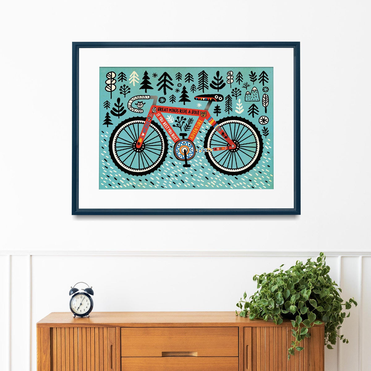 Bicycle Art Print | Inspirational Cycling Quote Wall Art