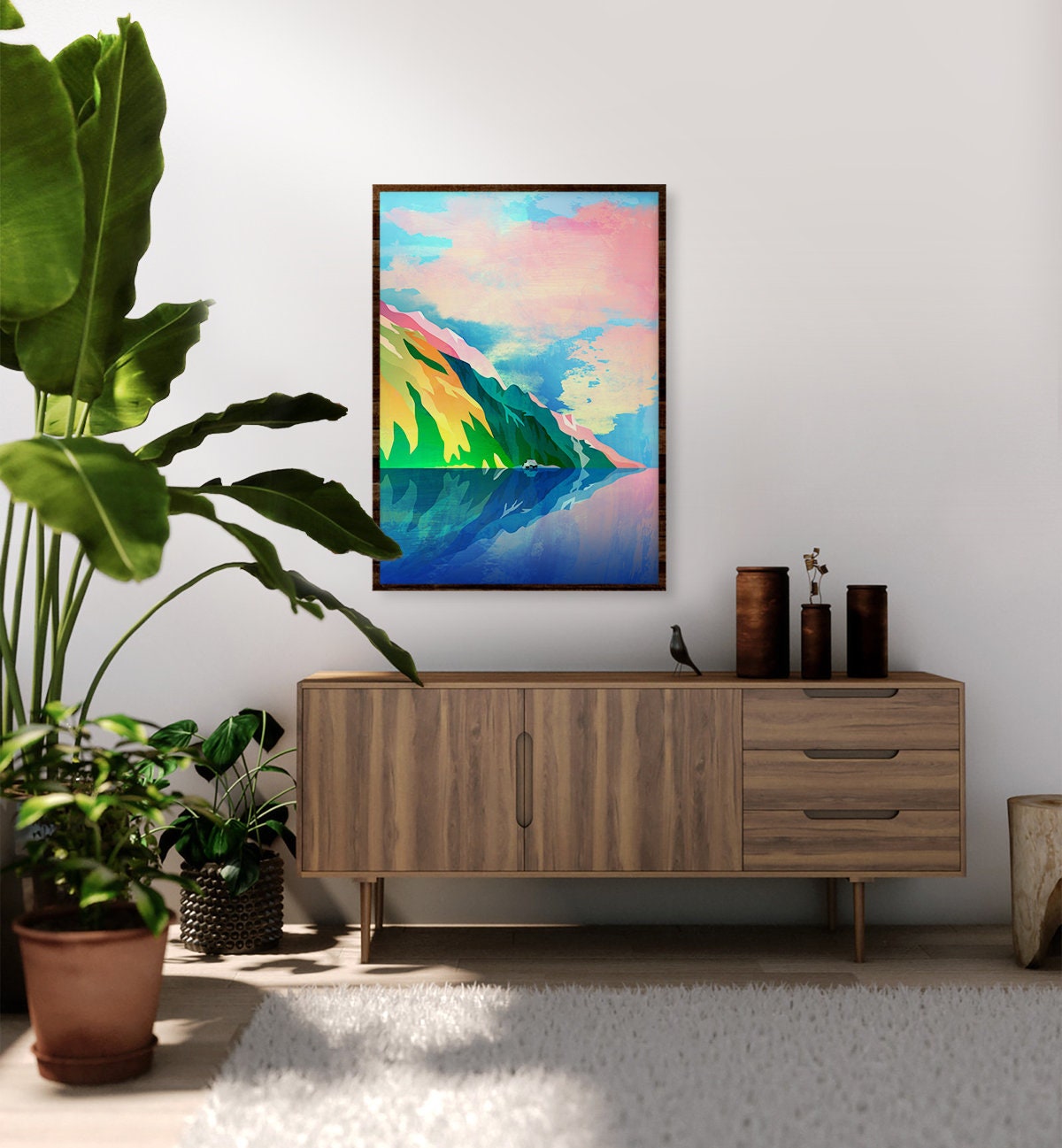 Alpine Lake Art Print | Crystal Clear Water Landscape Wall Art