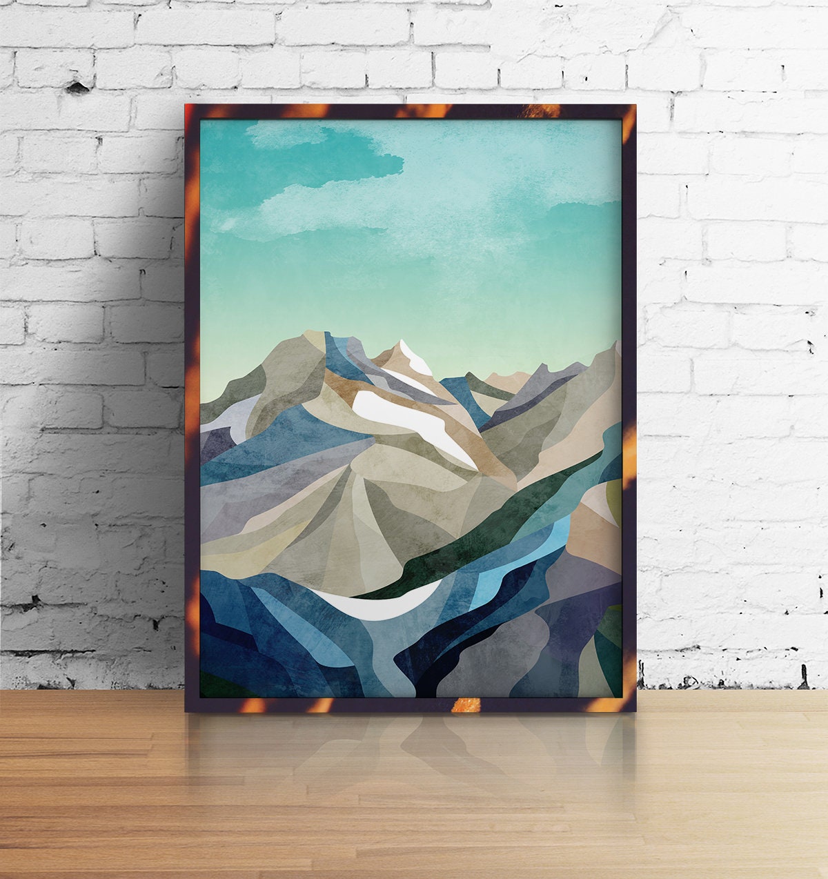 Cycling Art Prints Set of 2 | Mountain Road Bicycle Wall Art