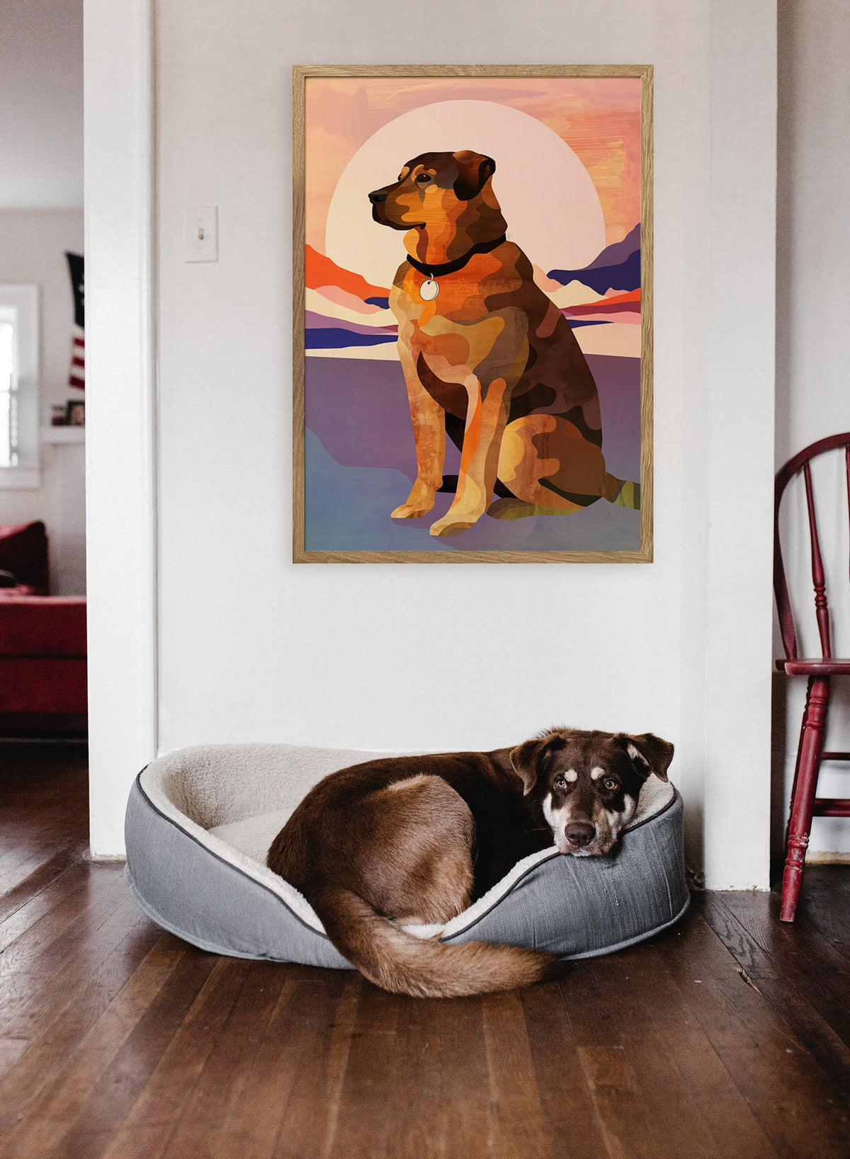 Custom Dog Art Print | Personalized Pet Portrait Illustration
