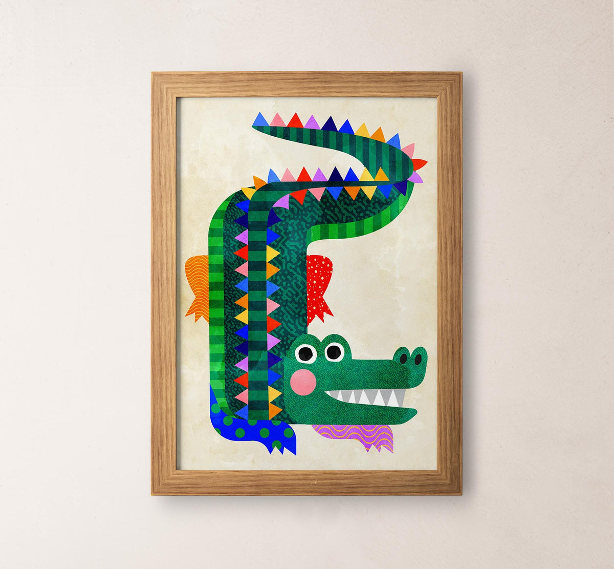 Crocodile Art Print | Colorful Kids Room Illustration Wall Art