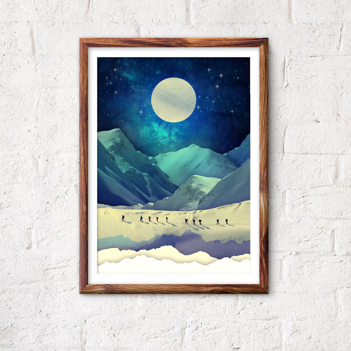 Ski Touring Mountain Art Print | Winter Landscape Wall Art