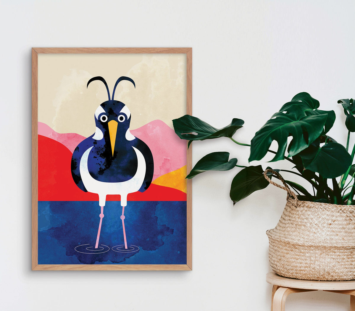 Northern Lapwing Art Print | Bird Illustration Wall Art