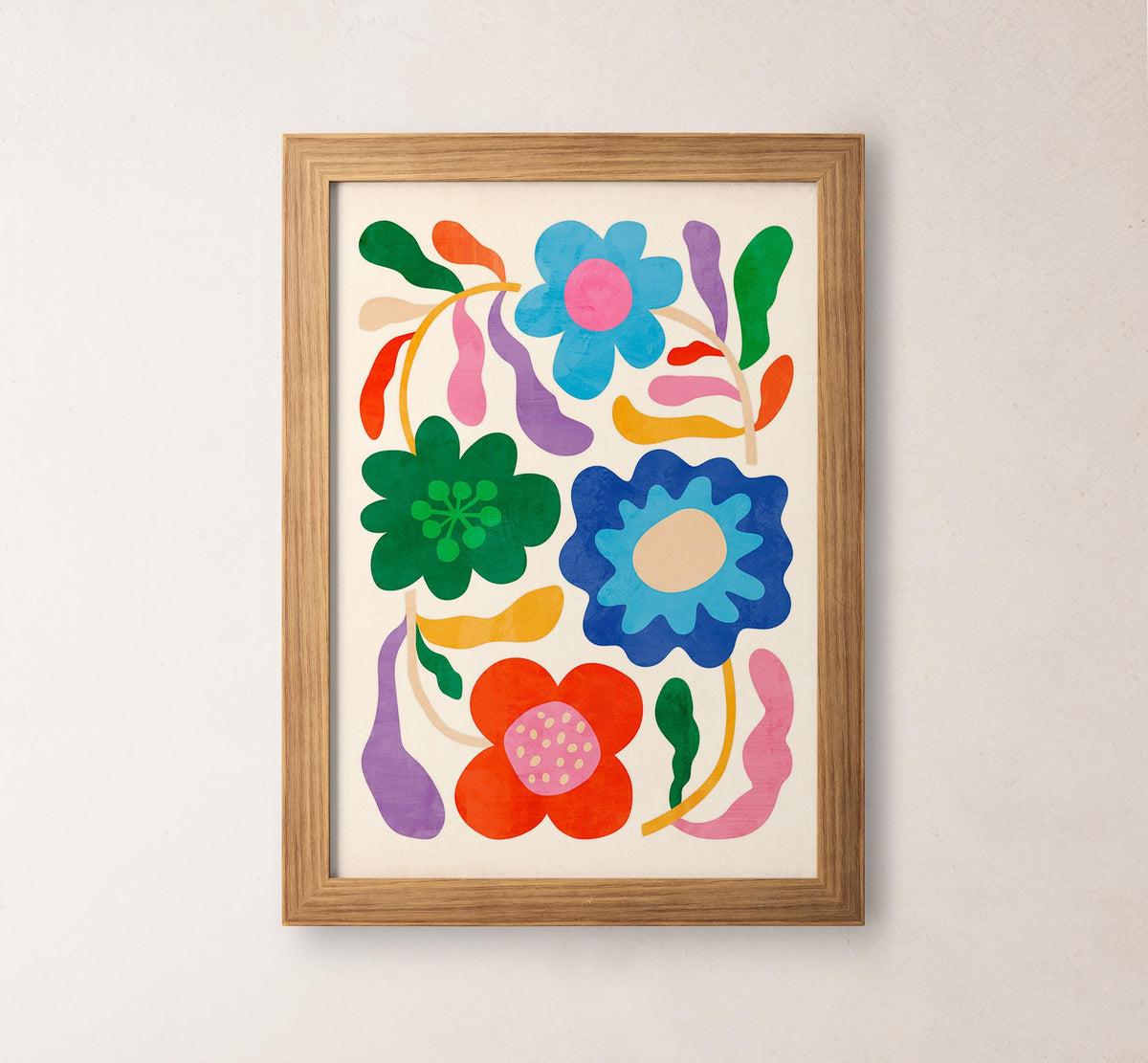 Colorful Summer Flowers Art Print | Floral Wall Decor