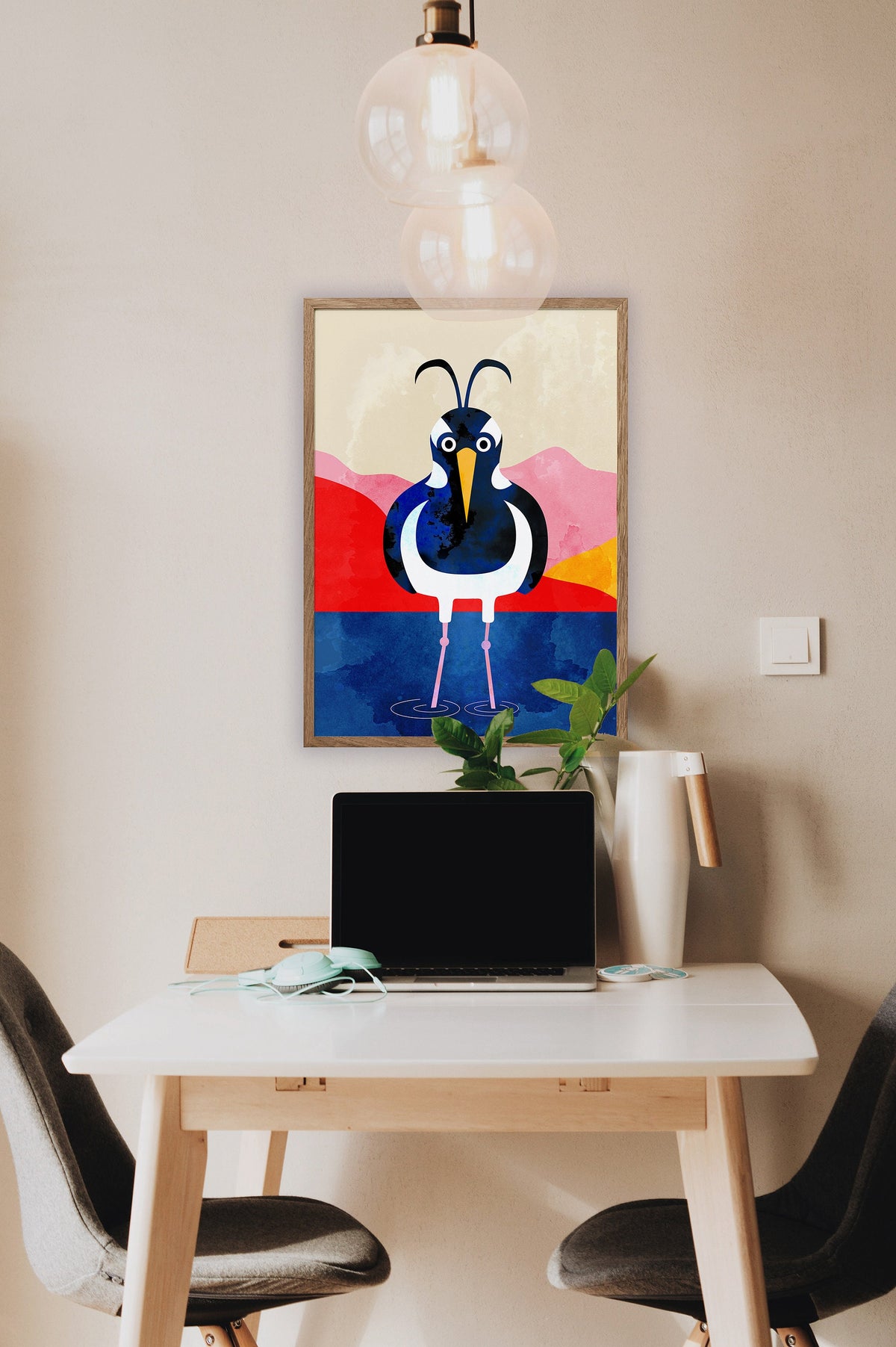 Northern Lapwing Art Print | Bird Illustration Wall Art