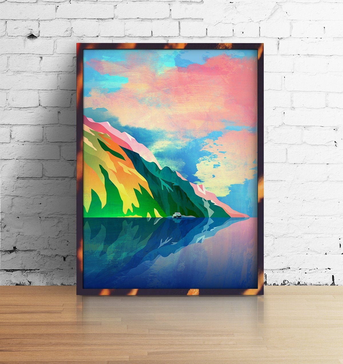 Alpine Lake Art Print | Crystal Clear Water Landscape Wall Art