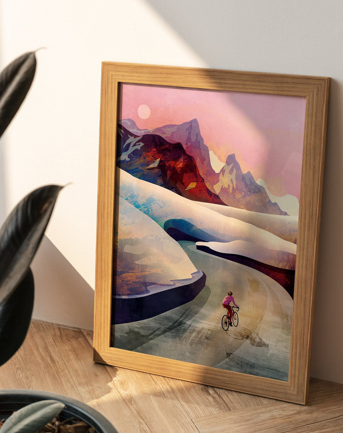 Mountain Cycling Art Print | Cyclist Climb Wall Art Gift