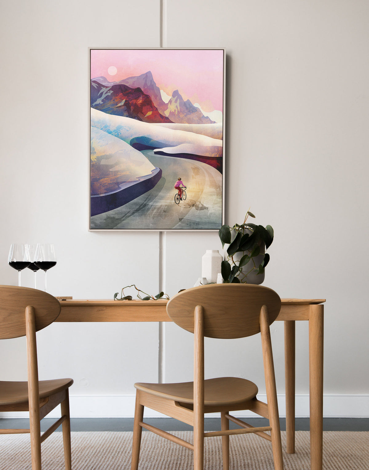 Mountain Cycling Art Print | Cyclist Climb Wall Art Gift