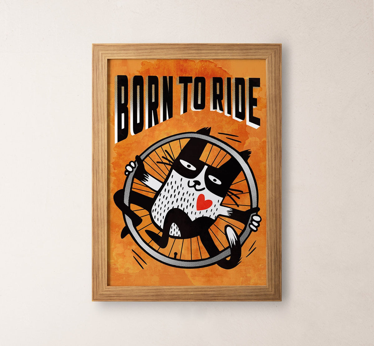 Born to Ride Cycling Art Print | Bicycle Illustration Wall Art