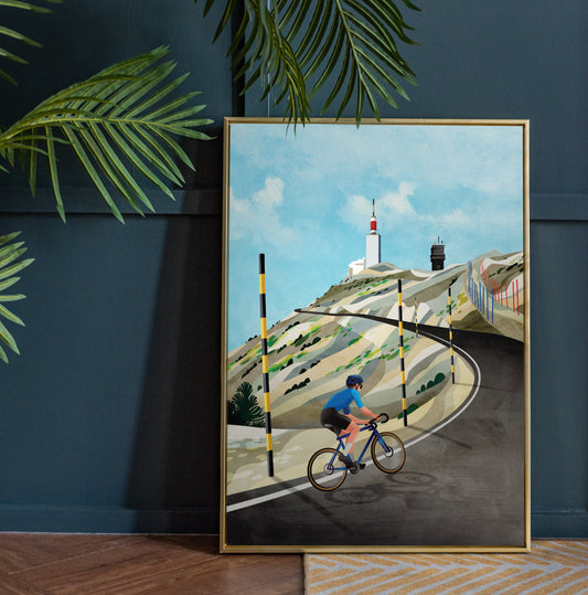 Mount Ventoux Cycling Art Print | Epic Climb Bicycle Wall Art