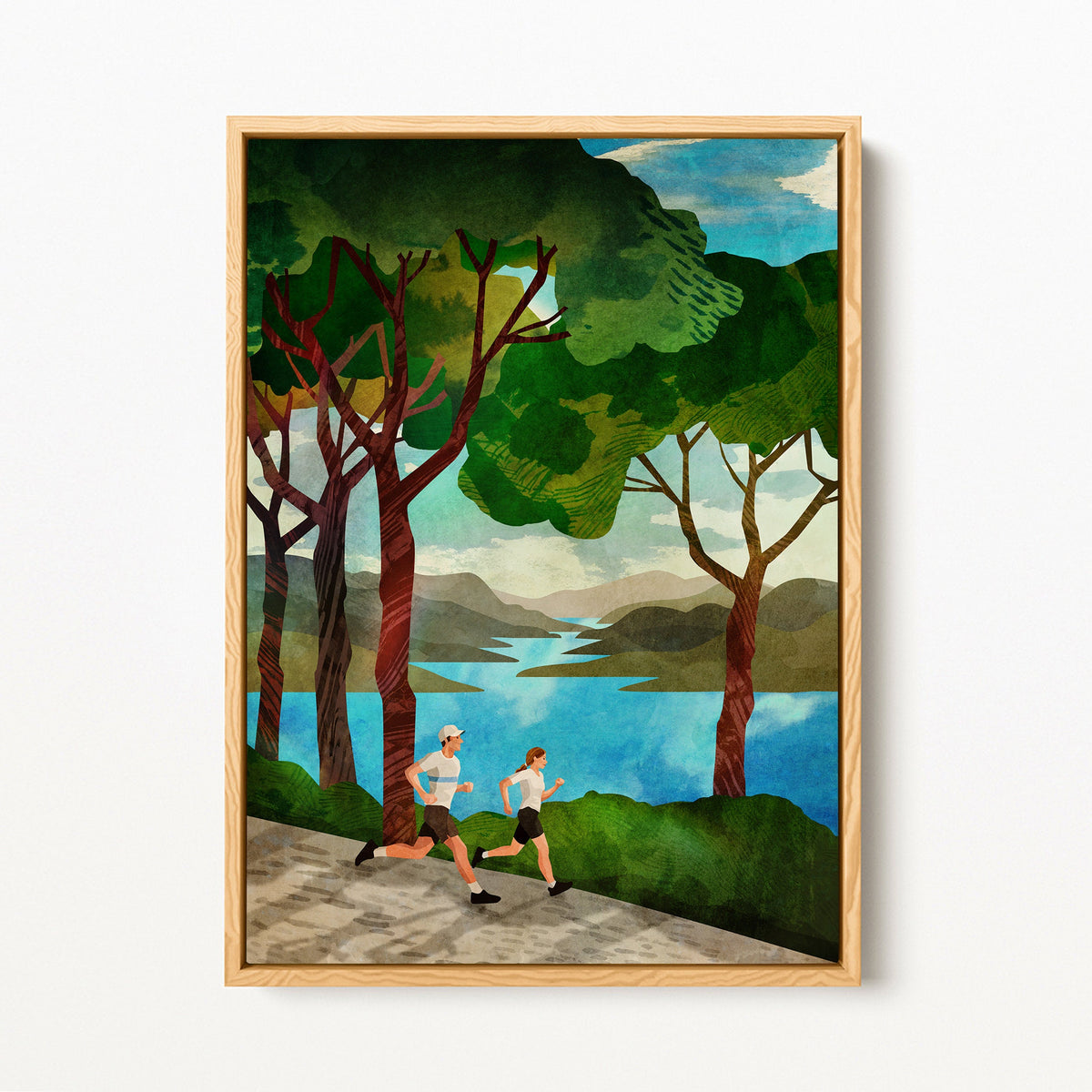 Trail Running Art Print | Runner by Alpine Lake Wall Art